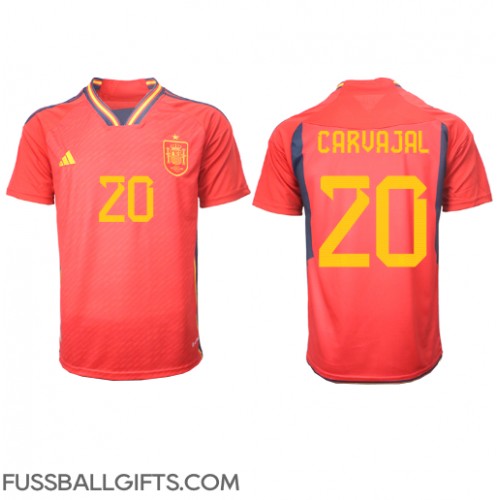 Spanien Daniel Carvajal #20 Fußballbekleidung Heimtrikot WM 2022 Kurzarm